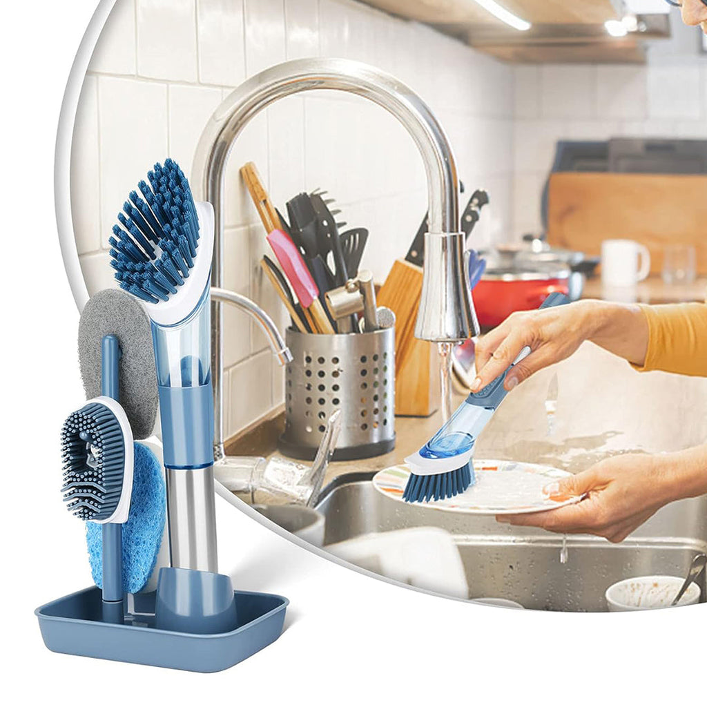 Cepillo de Limpieza con Base y Cabezales Intercambiables