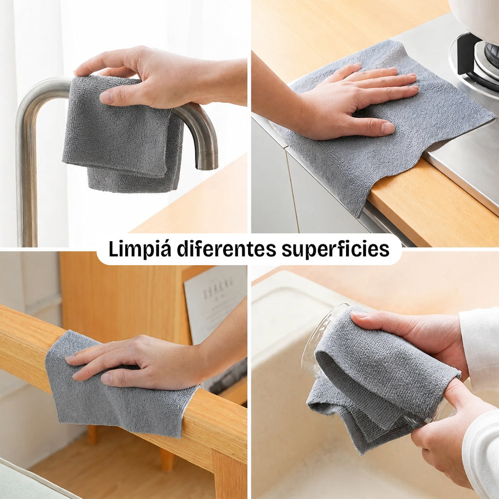 Rollo de Microfibra Descartable 20 Paños Gris