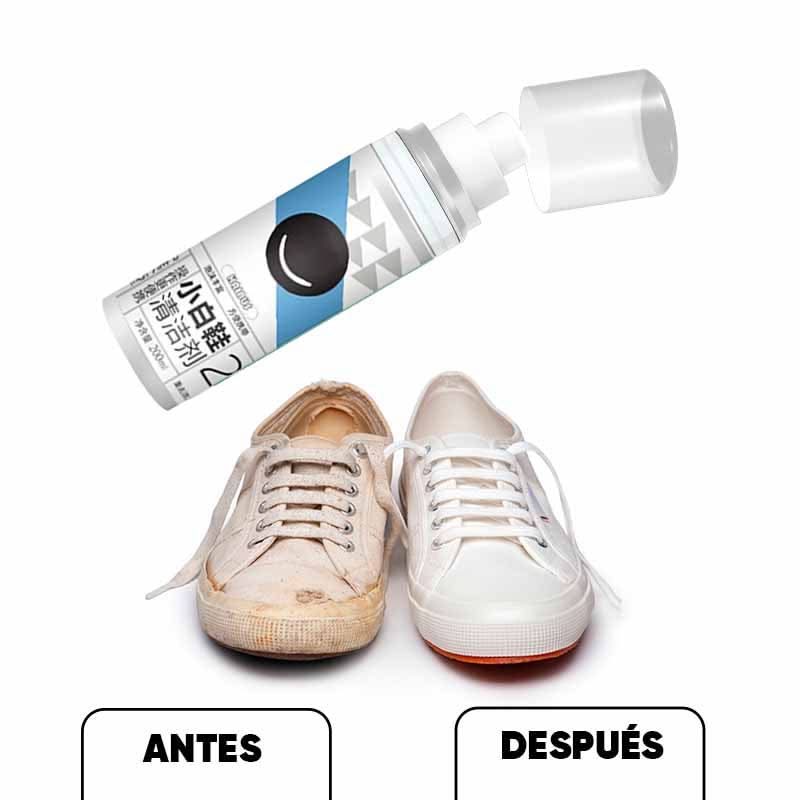 Blanqueador de zapatos en espuma 200ml en uso – Mil Ideas