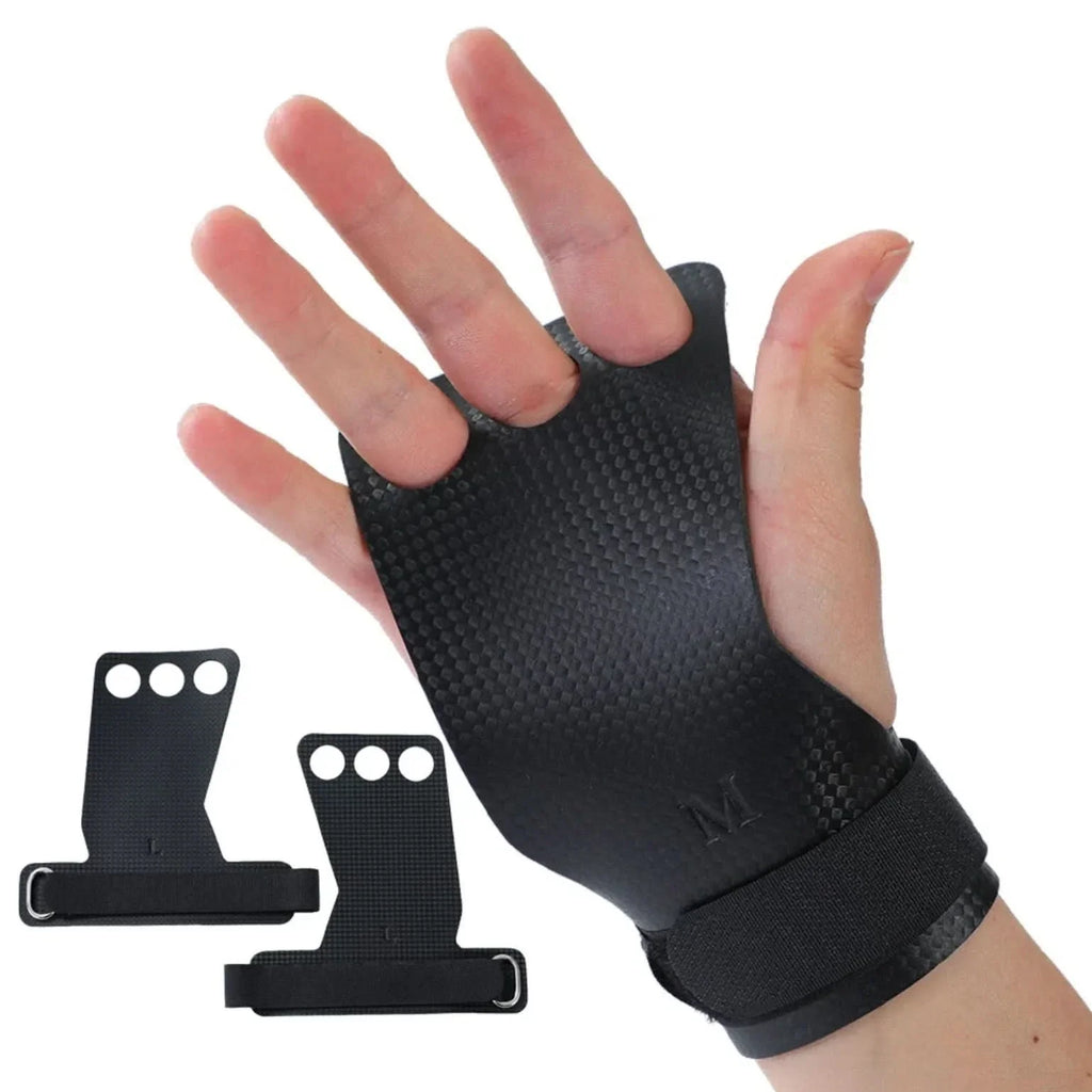 Calleras hand straps de carbono liso para gym – Mil Ideas