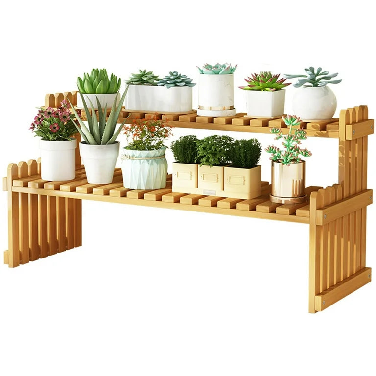 Estantería decorativa de madera 2 niveles vista adicional – Mil Ideas