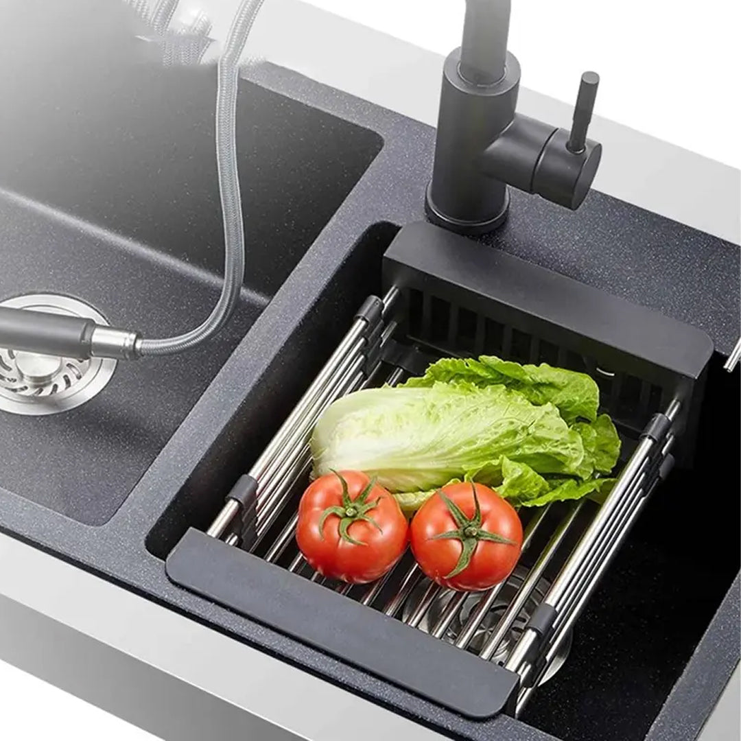 Escurridor Extensible de Acero y Plástico para Pileta