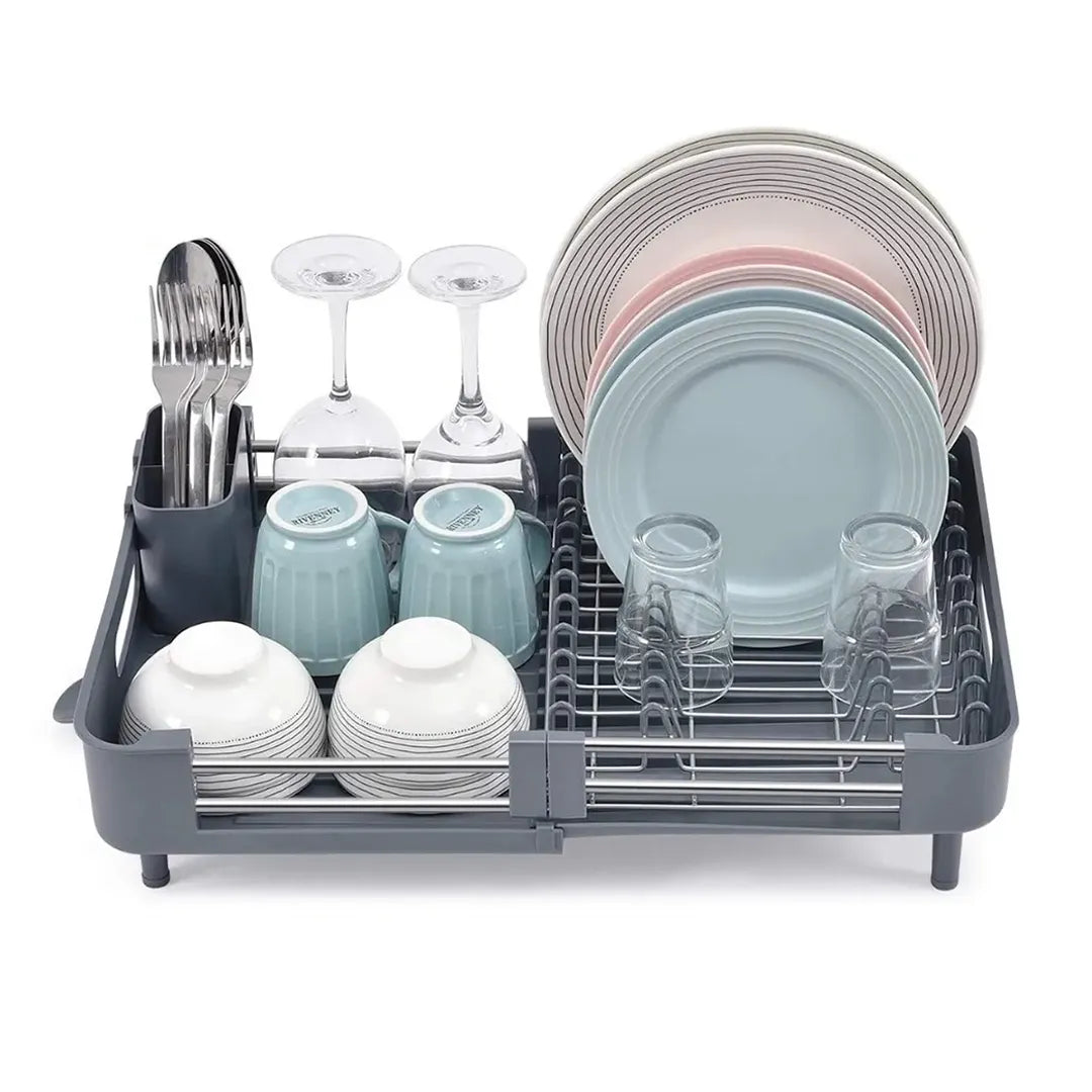 Escurridor de platos extensible con drenaje vista adicional – Mil Ideas