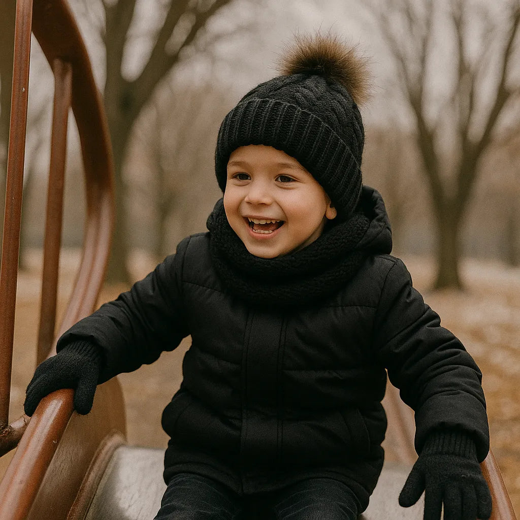 Kit winter gorro con bufanda y guantes de punto vista adicional – Mil Ideas