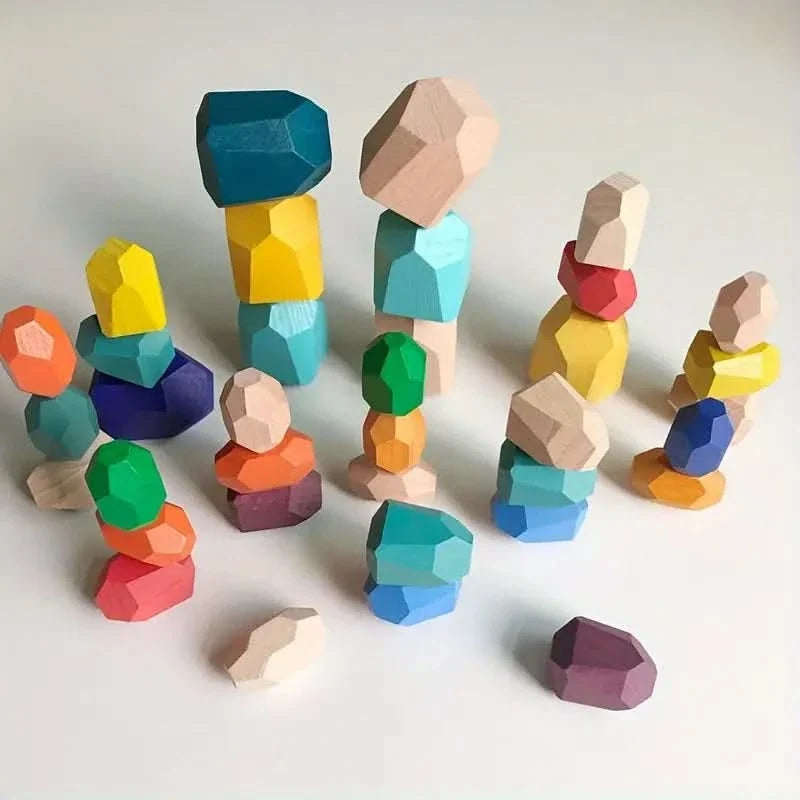 Juego didáctico de construcción apilable en madera detalle – Mil Ideas