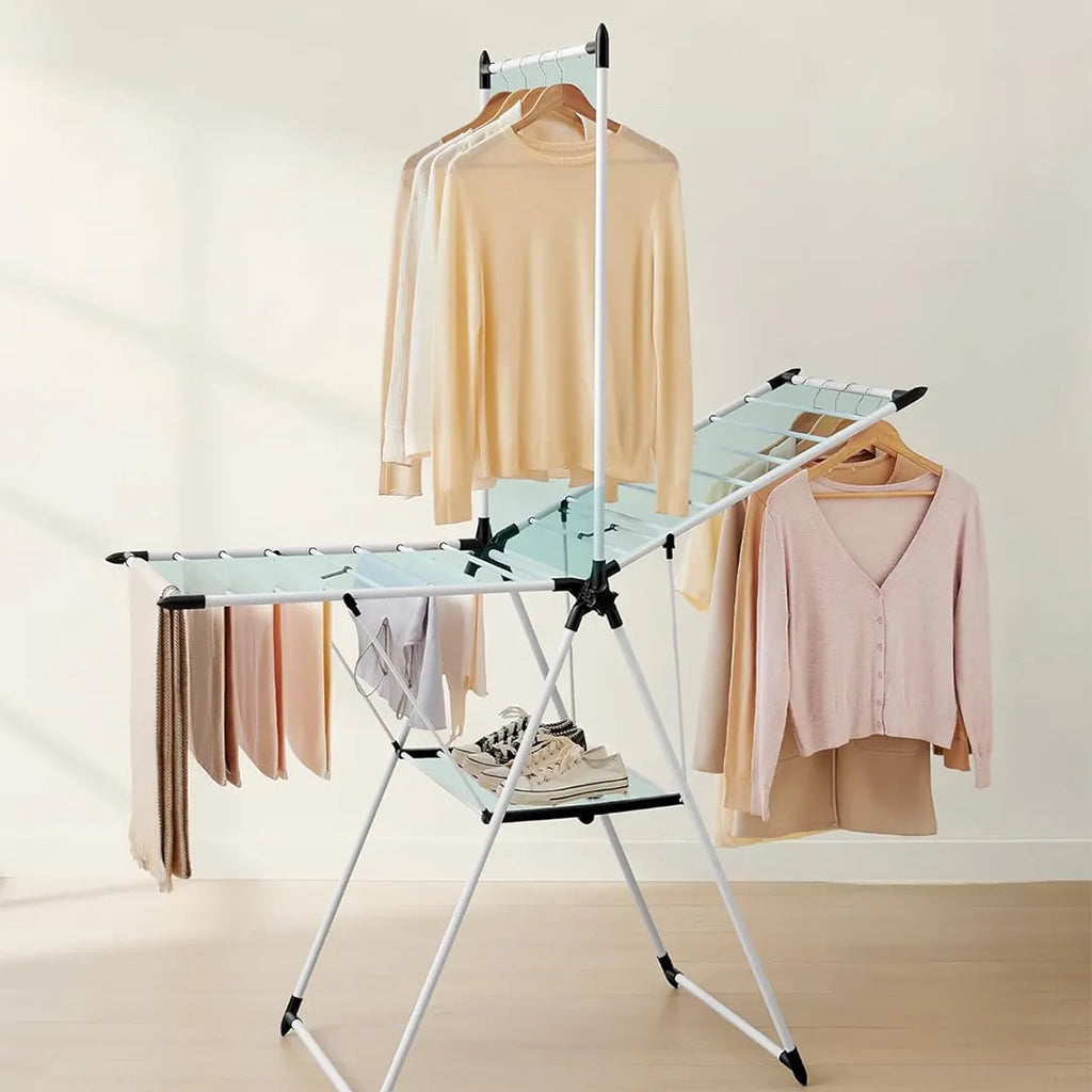 Tendedero plegable de secado de ropa 2 niveles vista adicional – Mil Ideas
