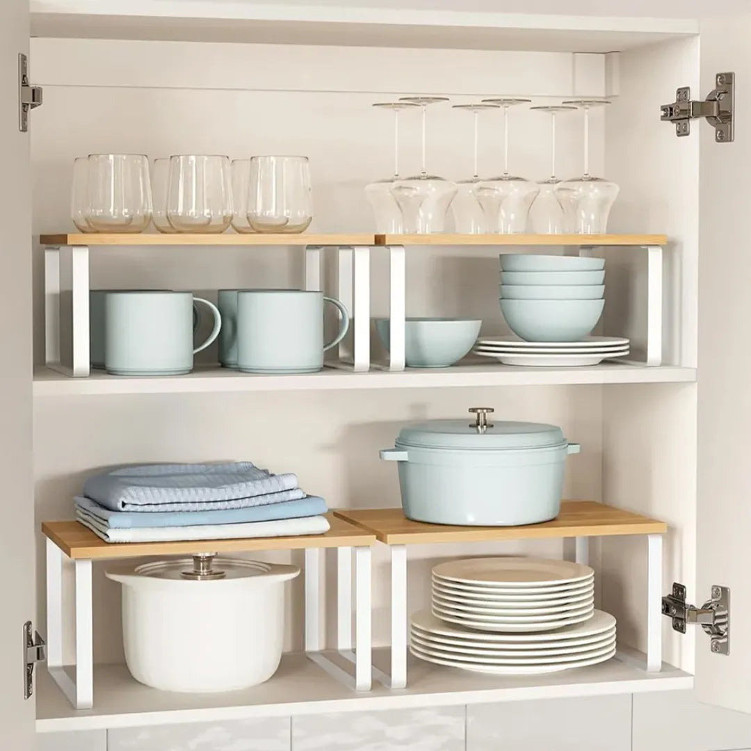 Estantes organizadores expandibles en madera vista adicional – Mil Ideas