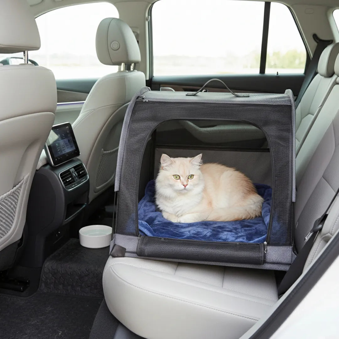 Bolso transportador de mascotas para auto en uso – Mil Ideas