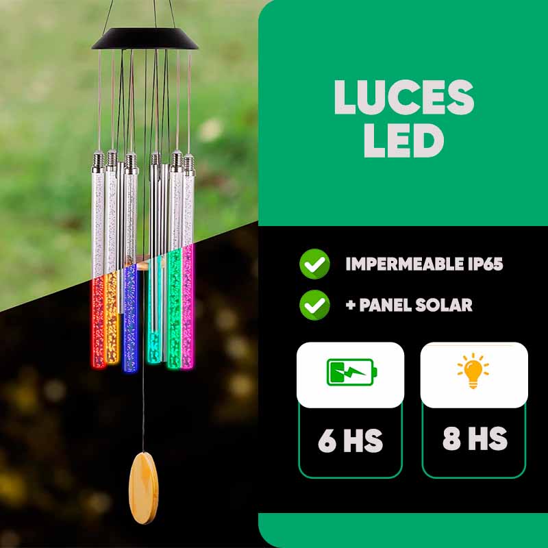Lámpara solar para viento con luces LED de colores vista adicional – Mil Ideas