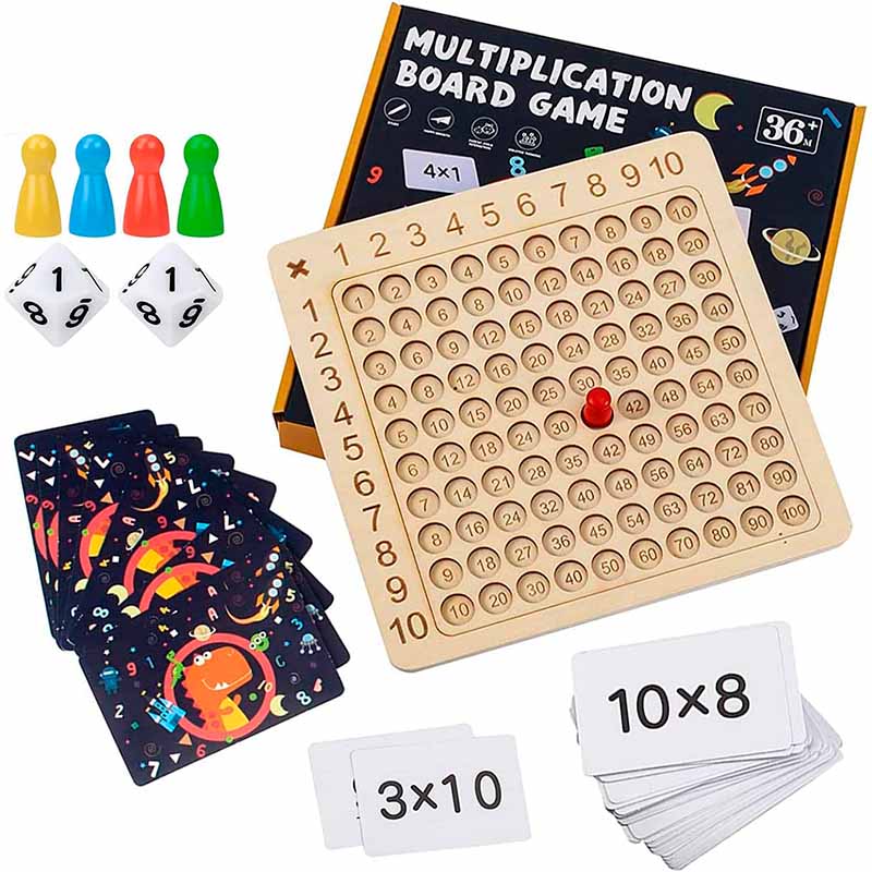 Tablero didáctico multiplicación con cartas en uso – Mil Ideas