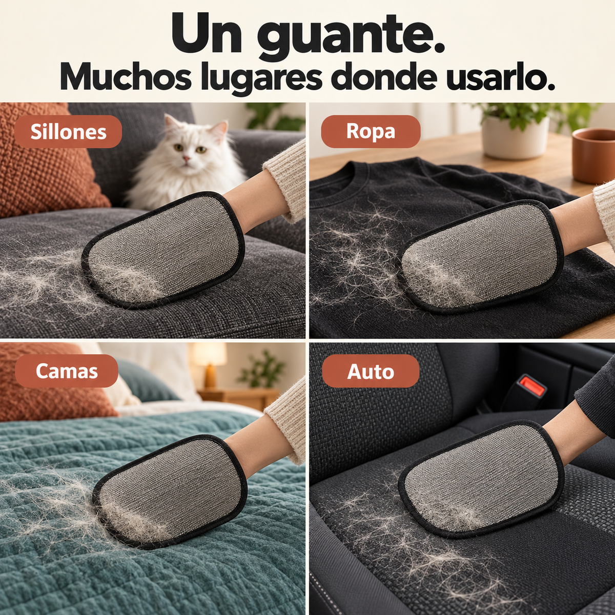 Pack x2 Guantes Electroestaticos Quita Pelos 2 en 1
