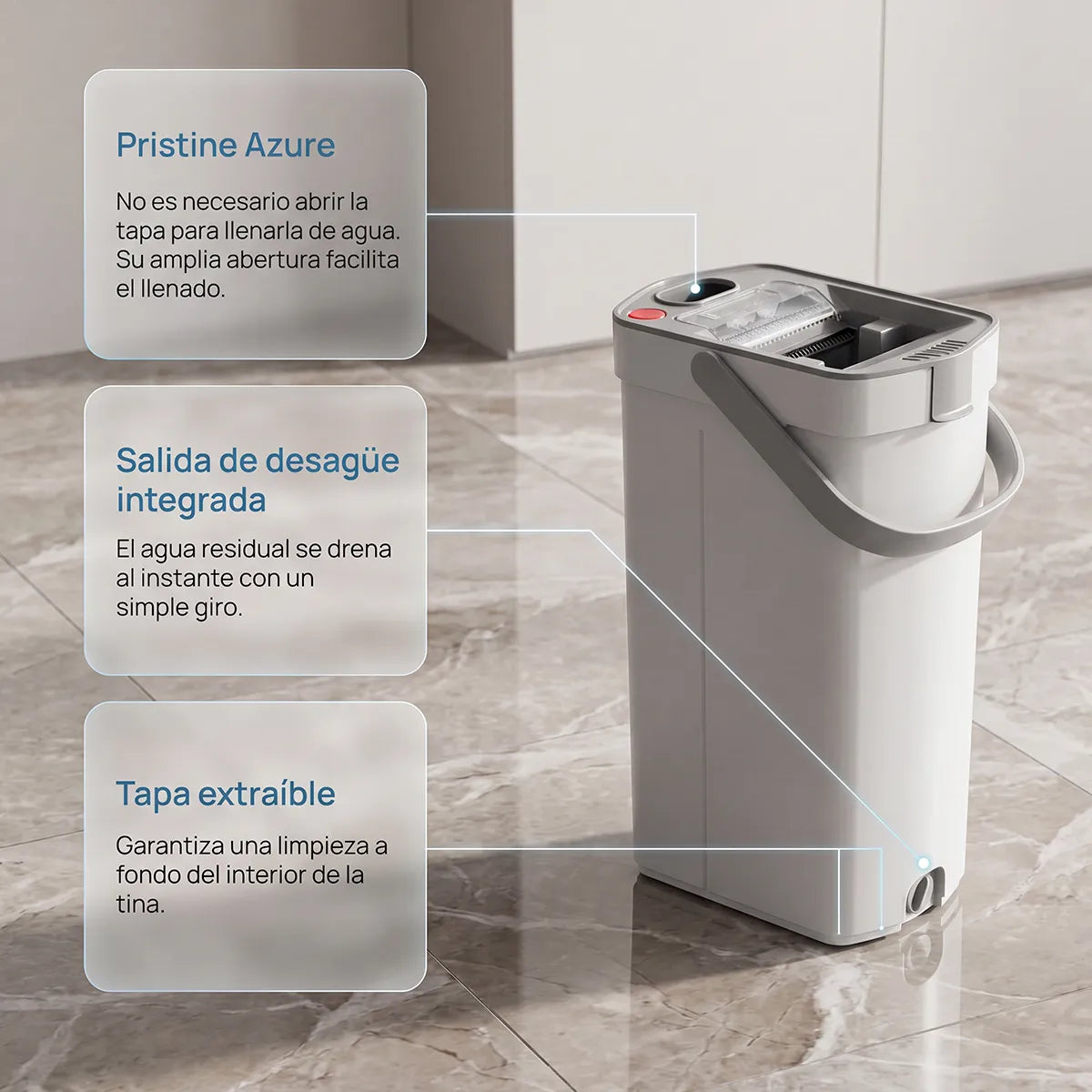 Mopa Plana con Balde Separador de Agua Sucia