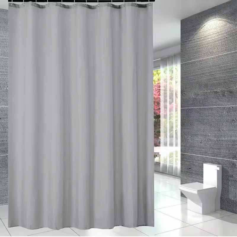 Cortina gris en PEVA para ducha detalle – Mil Ideas