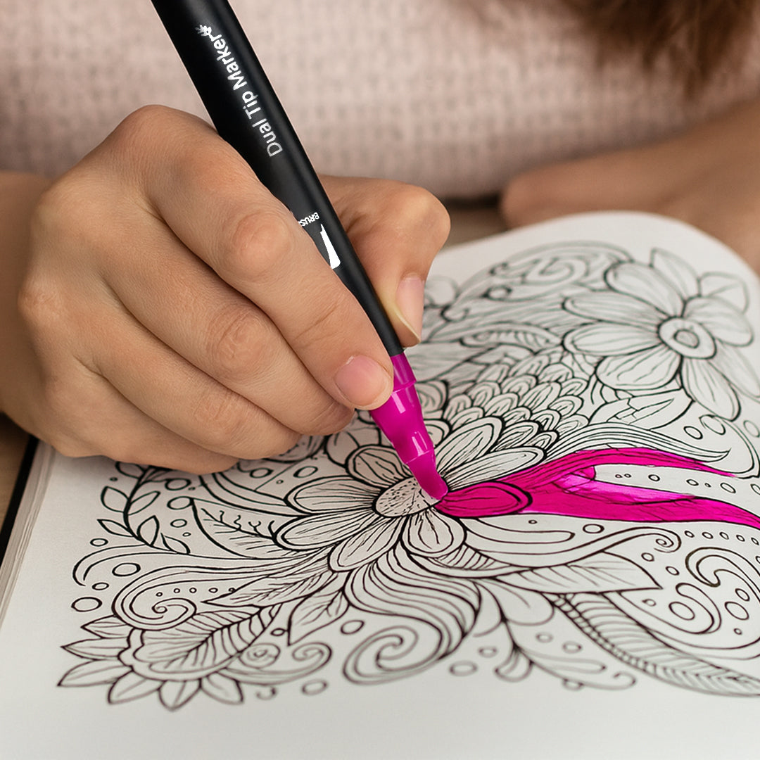 Marcadores Artísticos de Doble Pincel con Punta Fina detalle – Mil Ideas