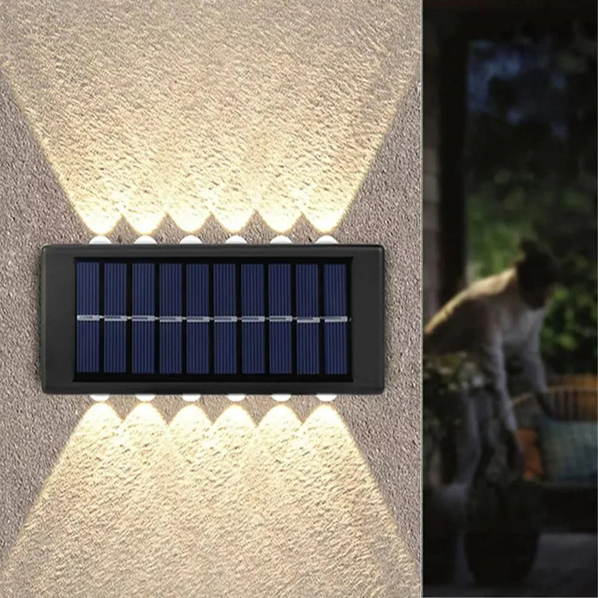 Pack de 2 luces solares cálidas con 12 LEDs para exterior vista adicional – Mil Ideas