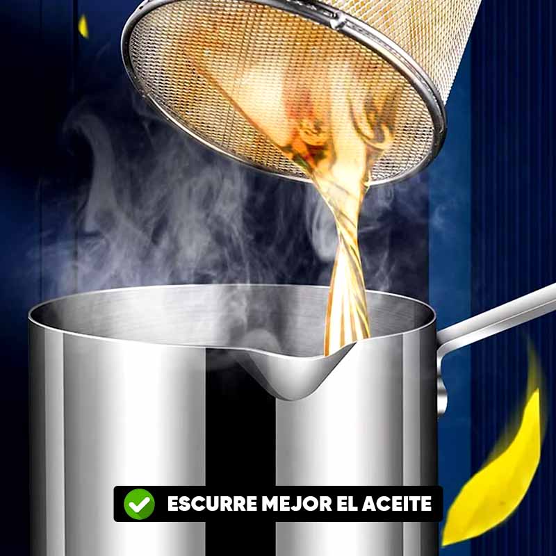 Olla con Filtro para Freír en Acero Inoxidable vista adicional – Mil Ideas