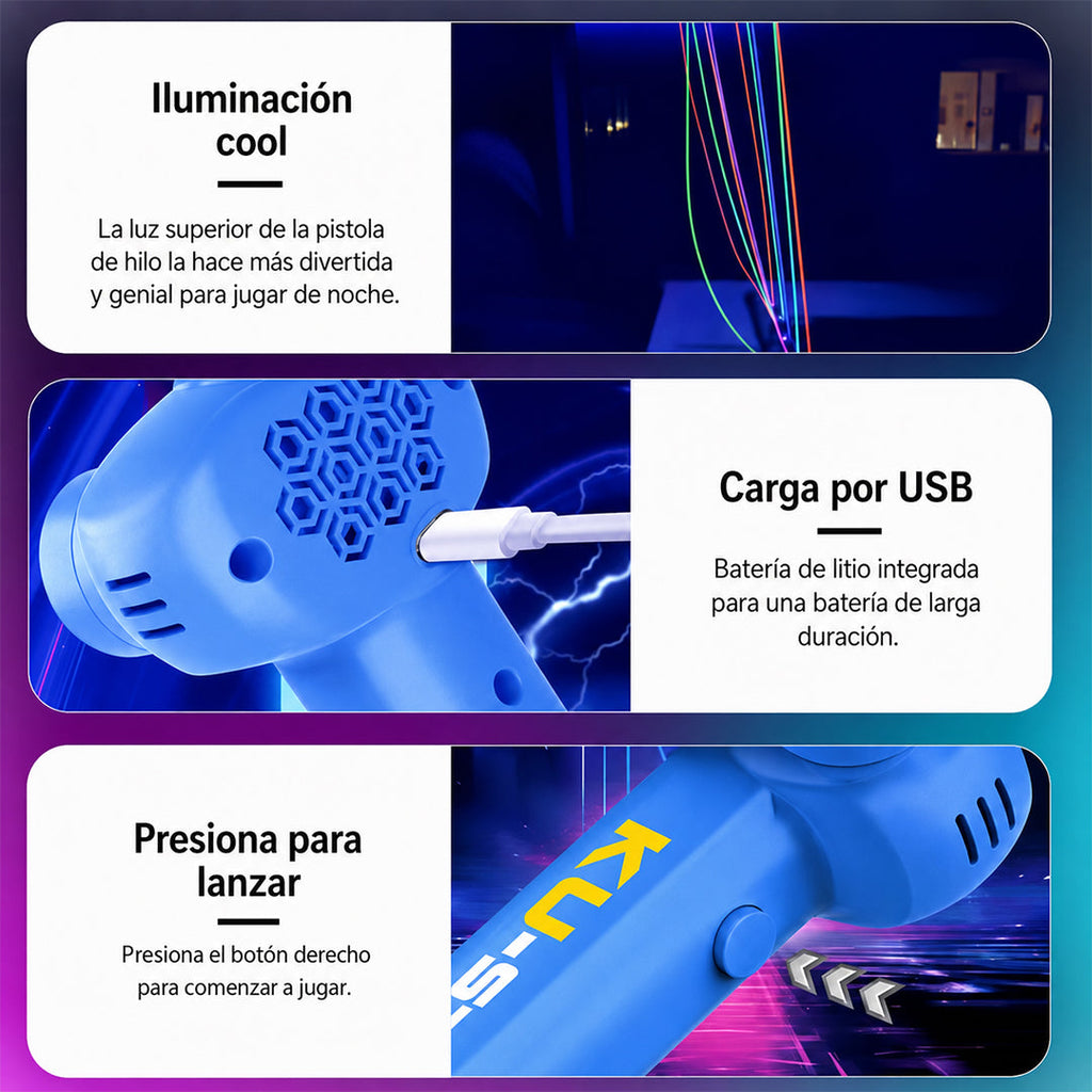 Juguete Eléctrico Lanzador de Cuerda Ku Strike
