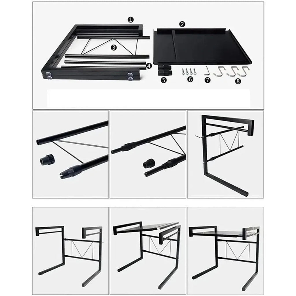 Estante de Metal para microondas con largo ajustable
