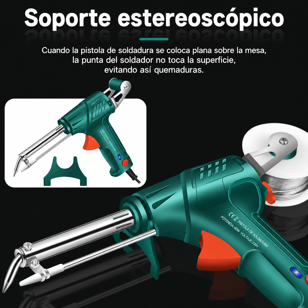 Pistola soldadora 110V-220V kit completo vista adicional – Mil Ideas