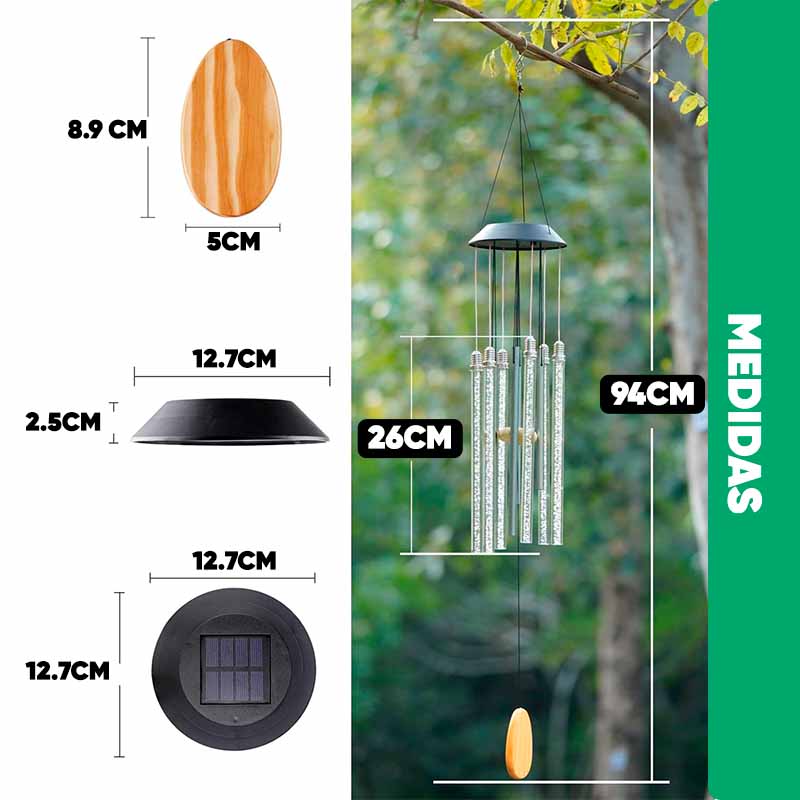 Lámpara solar para viento con luces LED de colores vista adicional – Mil Ideas