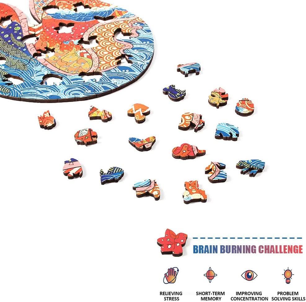 Puzzle de madera 200 piezas diseño Zorro vista adicional – Mil Ideas