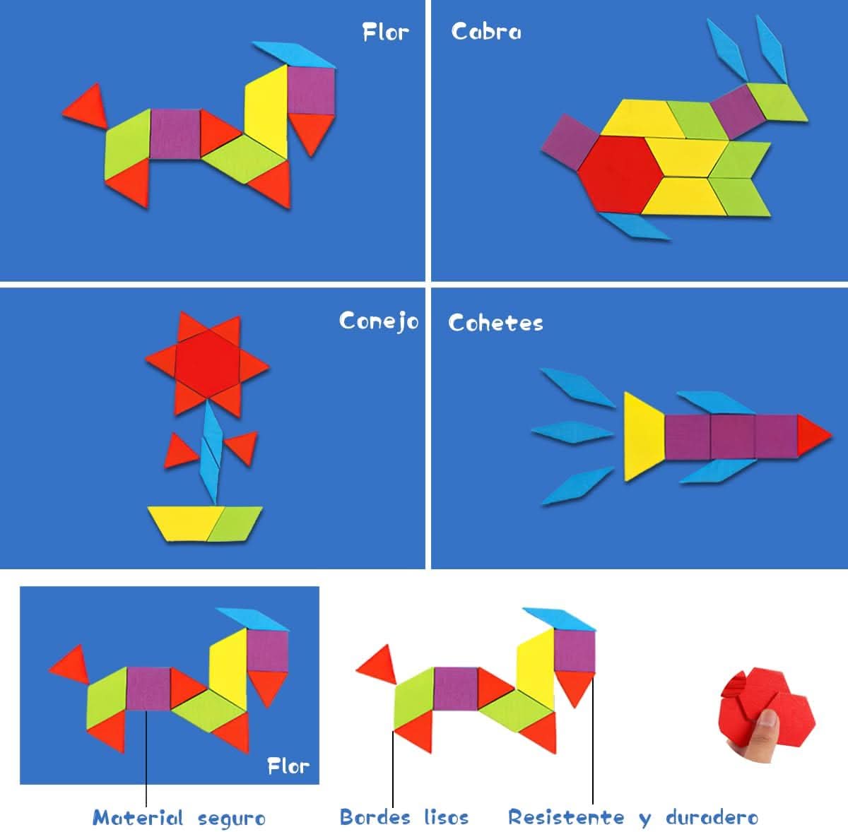 Juego Tangram de Patrones 155 Piezas vista adicional – Mil Ideas