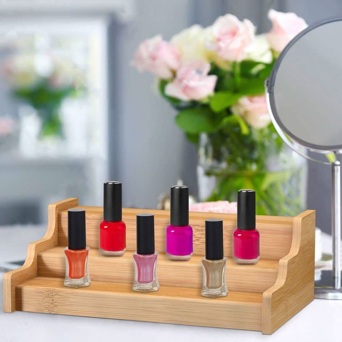 Organizador de cocina bambú 3 niveles vista adicional – Mil Ideas