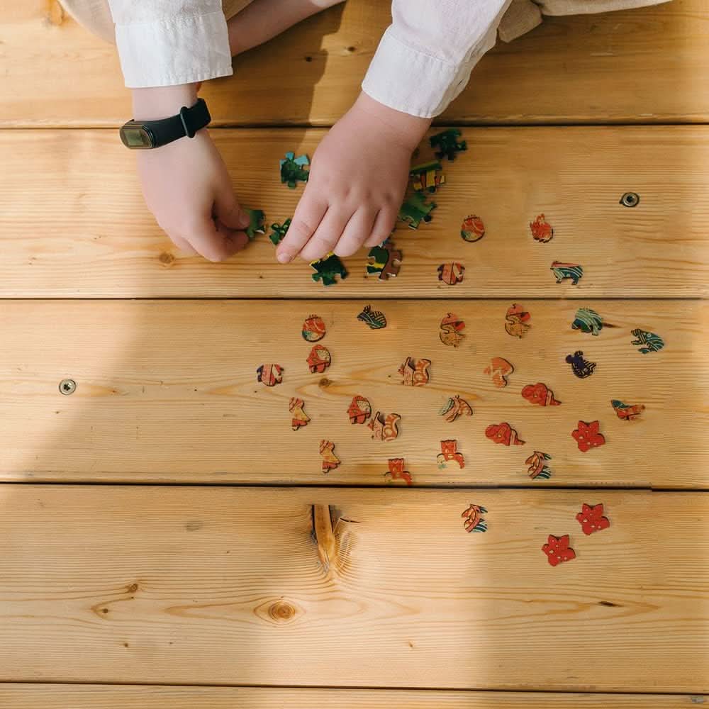 Puzzle de madera 200 piezas diseño Zorro vista adicional – Mil Ideas