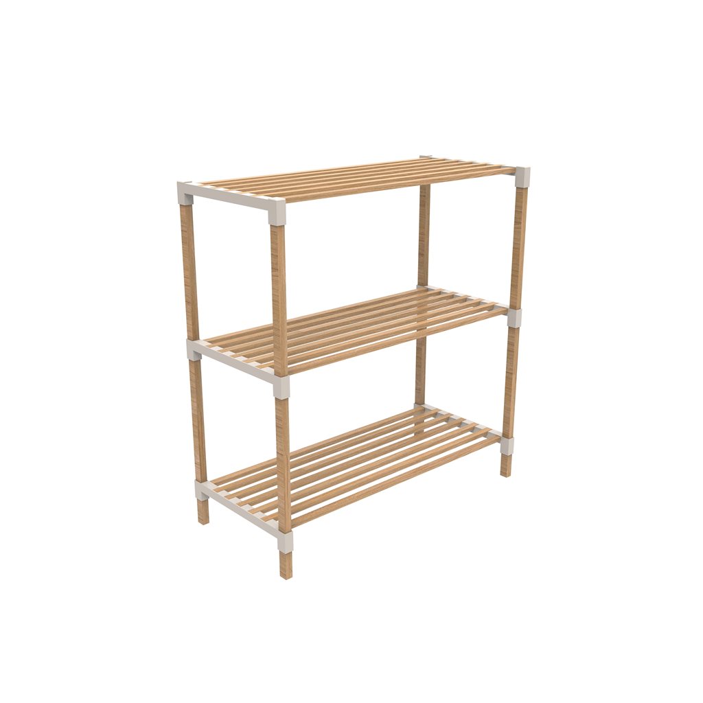 Estantería organizadora de 3 niveles 78x65cm en uso – Mil Ideas