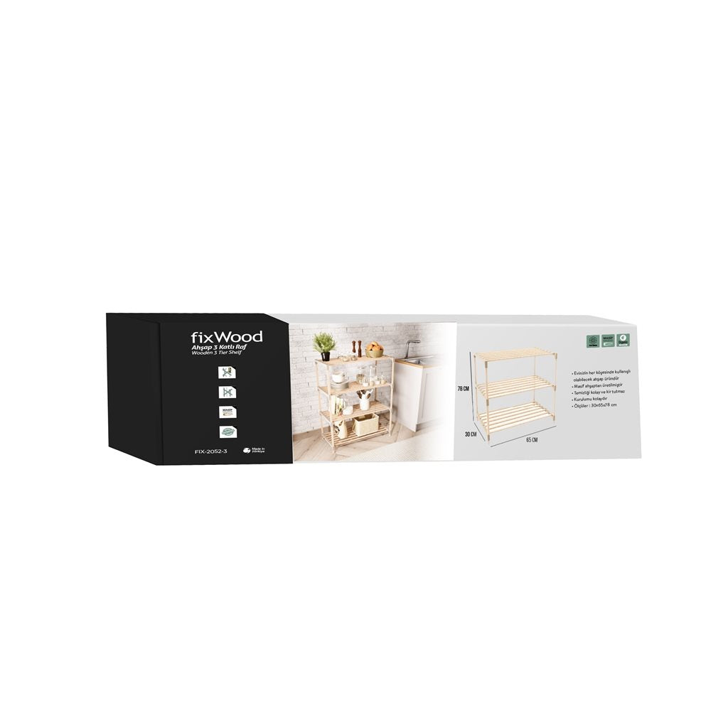 Estantería organizadora de 3 niveles 78x65cm vista adicional – Mil Ideas