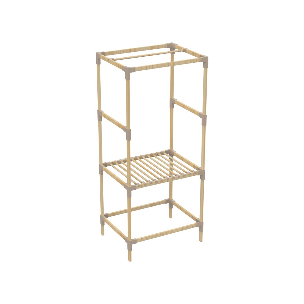 Organizador perchero de madera 156x46x75 cm en uso – Mil Ideas