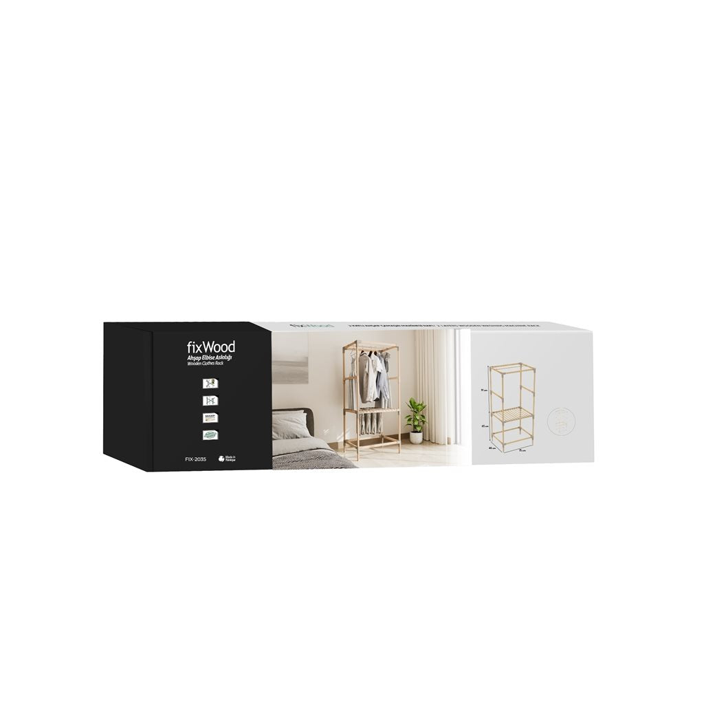 Organizador perchero de madera 156x46x75 cm vista adicional – Mil Ideas