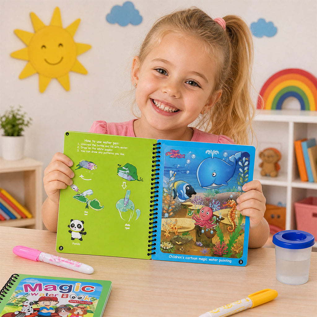 Set de 2 Libros Coloreables con Agua para Niños