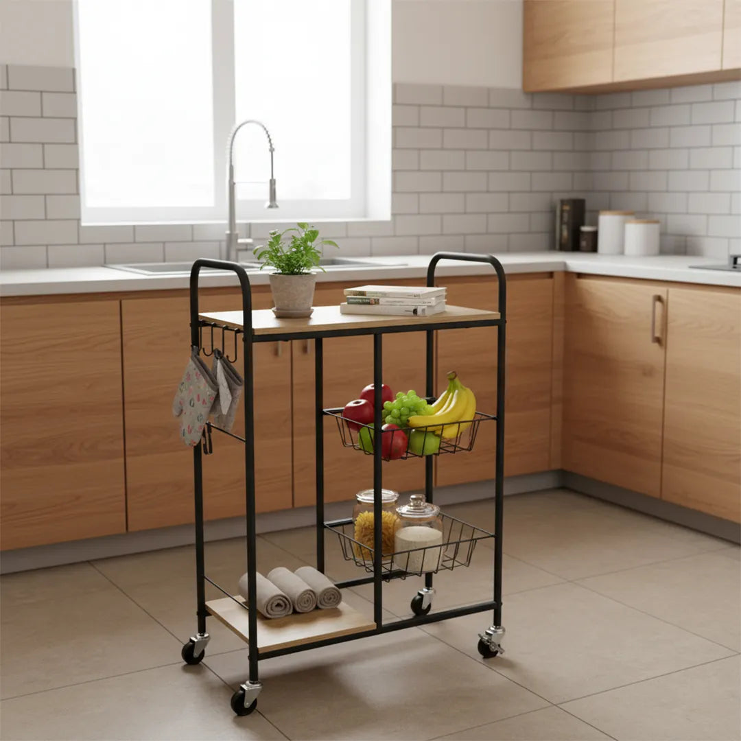 Mueble organizador cocina con ruedas en uso – Mil Ideas