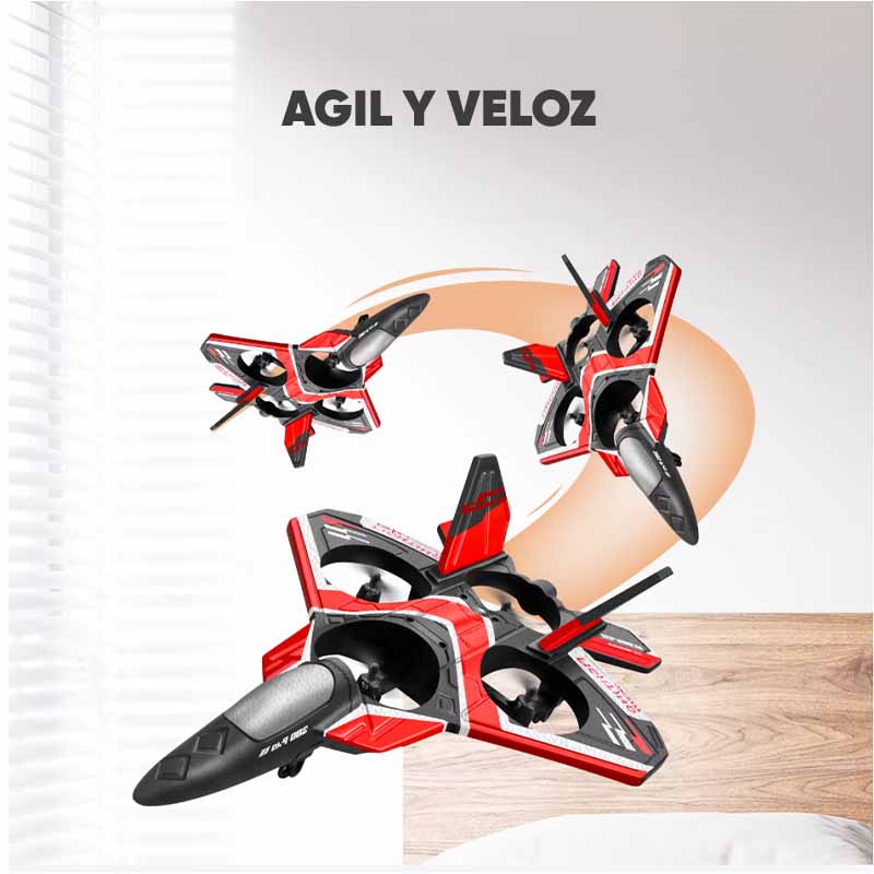 Avión Drone con Luces LED y Control Remoto vista adicional – Mil Ideas