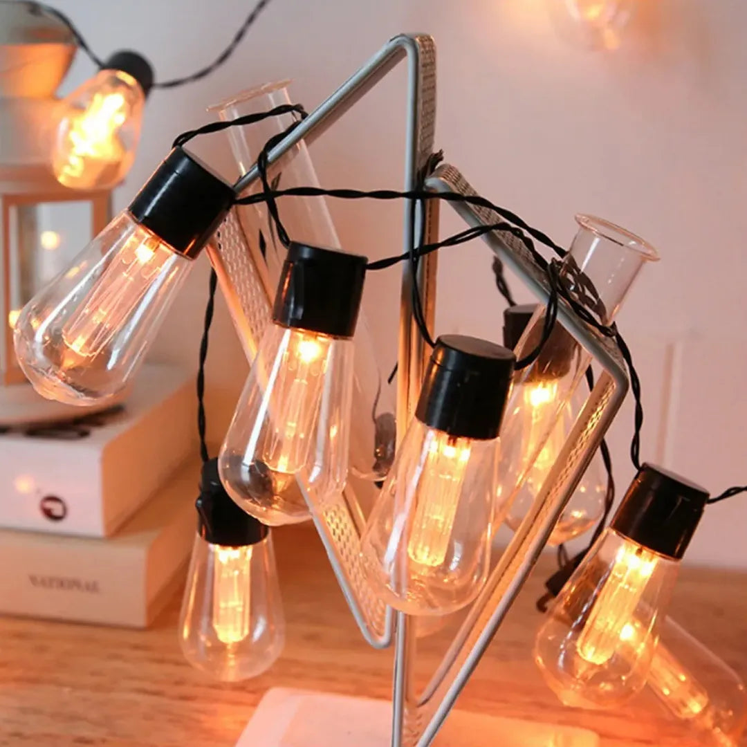 Guirnalda Luces Led Edison 5mts con Panel Solar vista adicional – Mil Ideas
