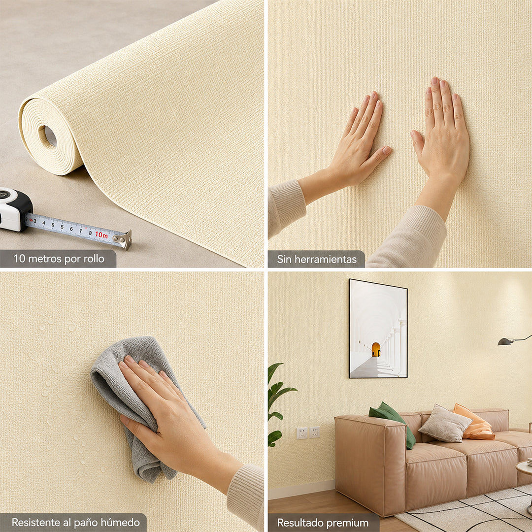 Papel Tapiz Autoadhesivo Antihumedad para Pared – 10 m