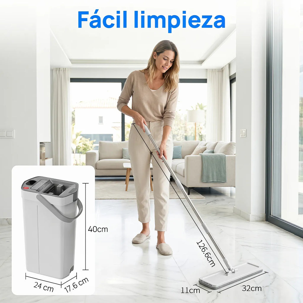 Mopa Plana con Balde Separador de Agua Sucia