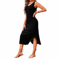 Vestido Moderno con Cuello en V – Mil Ideas