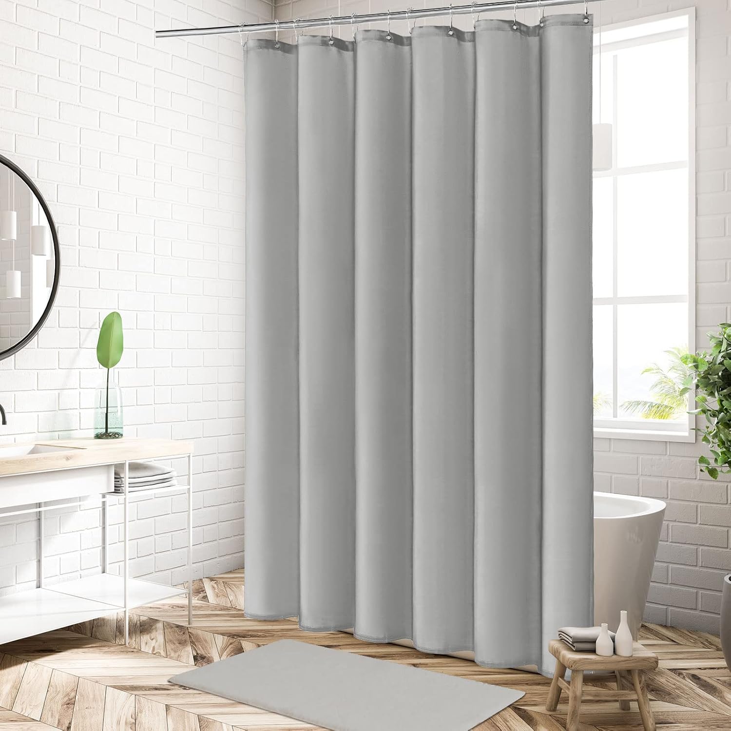 Cortina gris en PEVA para ducha – Mil Ideas