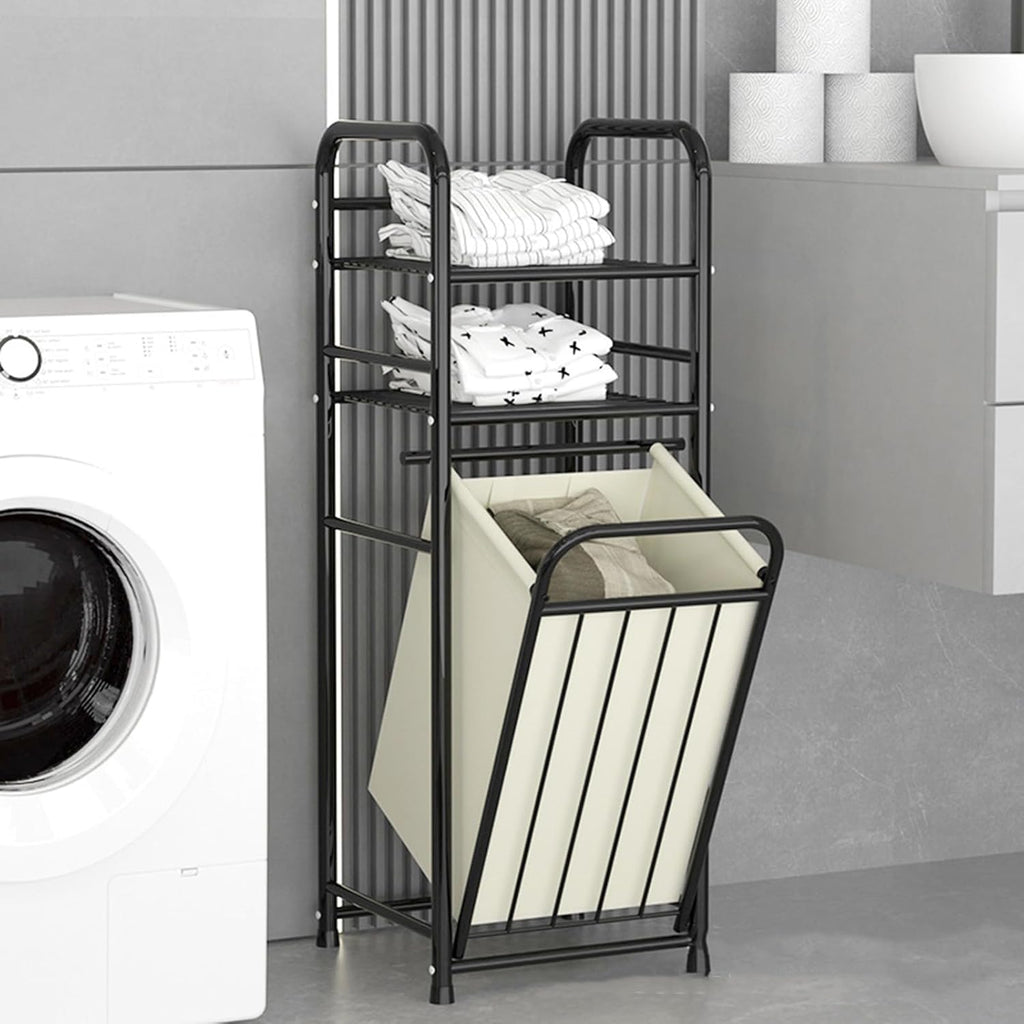 Estante organizador 3 niveles con canasto para ropa – Mil Ideas