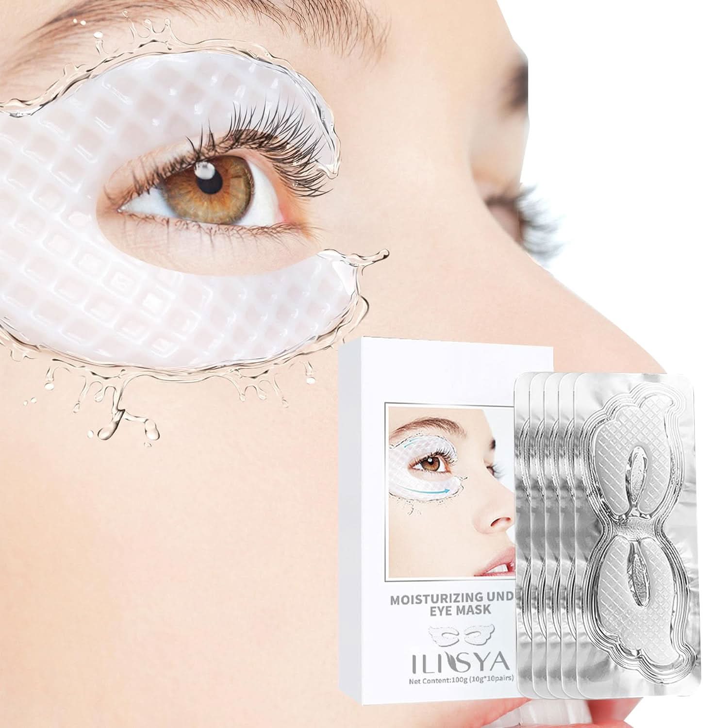 Mascarillas de colágeno para ojos en uso – Mil Ideas