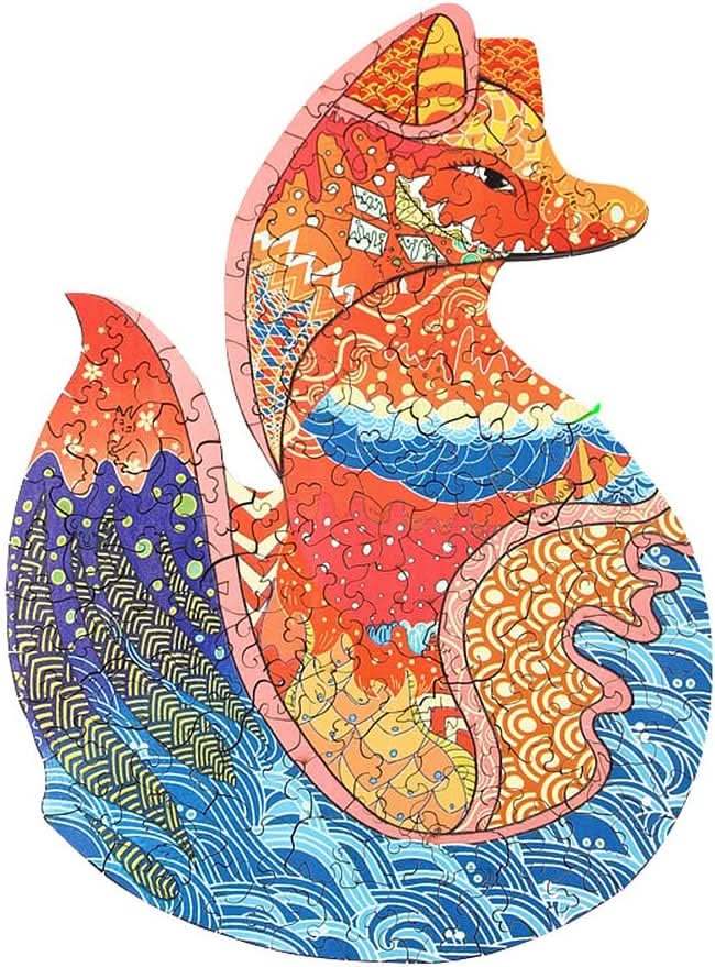 Puzzle de madera 200 piezas diseño Zorro detalle – Mil Ideas