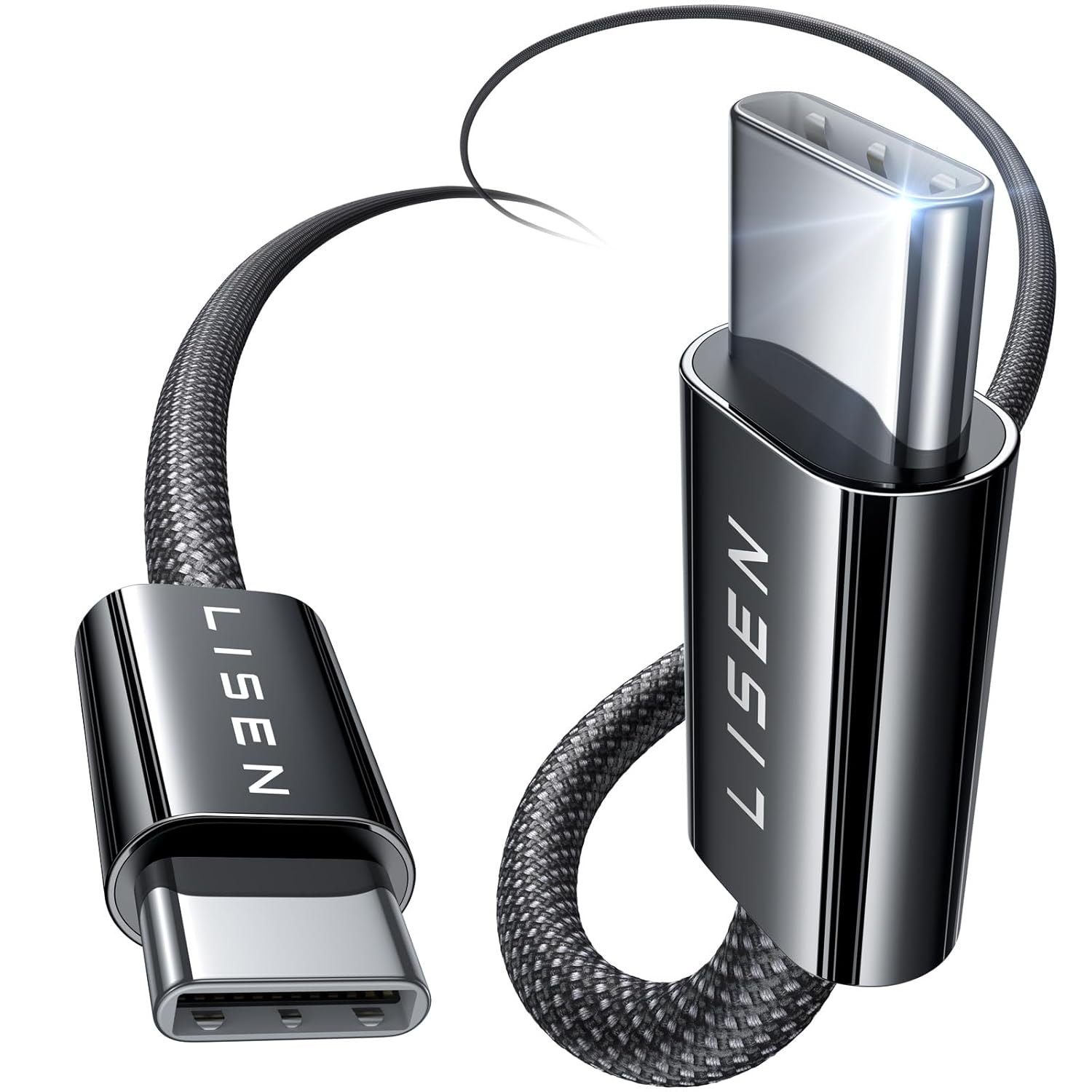 Cable LISEN USB-C 3.0 trenzado carga rápida vista adicional – Mil Ideas
