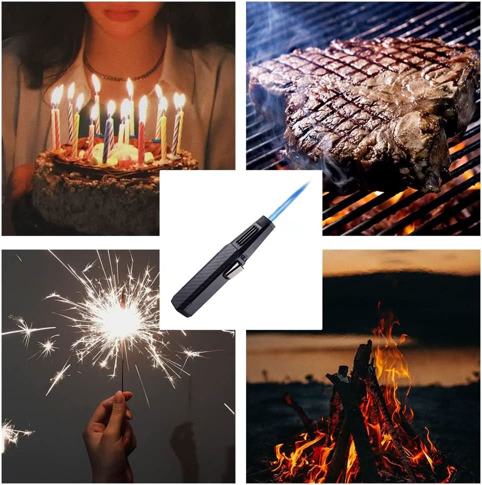 Encendedor antorcha butano negro vista adicional – Mil Ideas