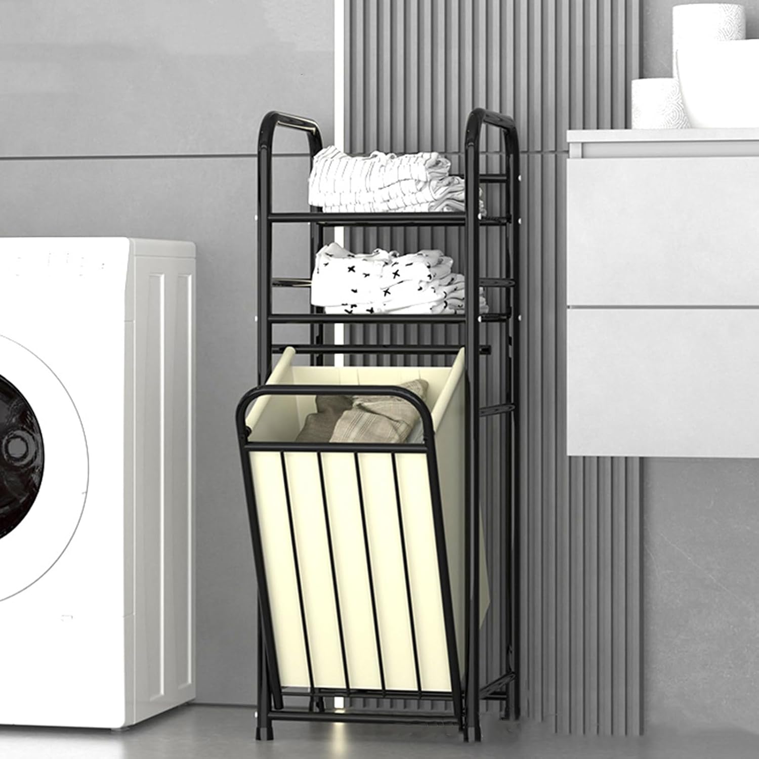 Estante organizador 3 niveles con canasto vista adicional – Mil Ideas
