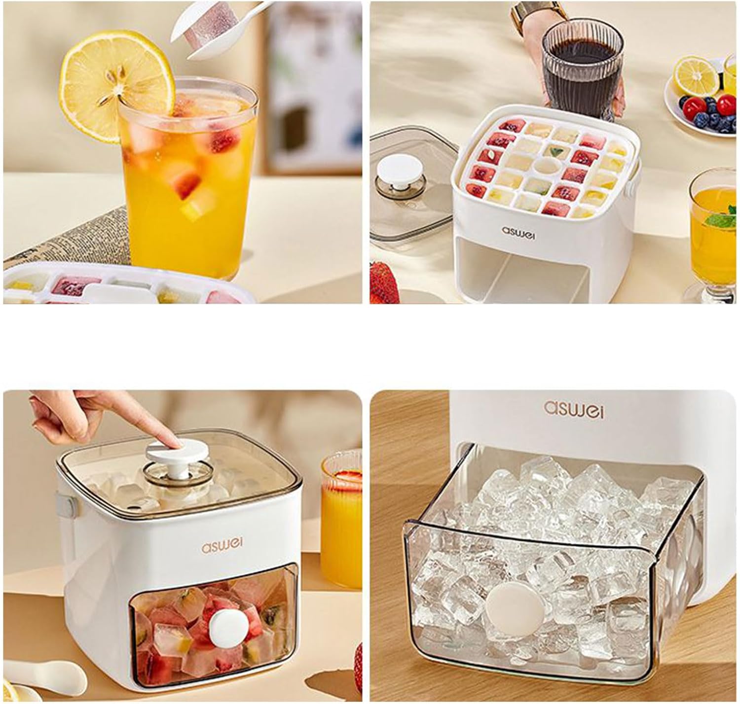 Cubetera de Plástico con Botón y Cajón vista adicional – Mil Ideas