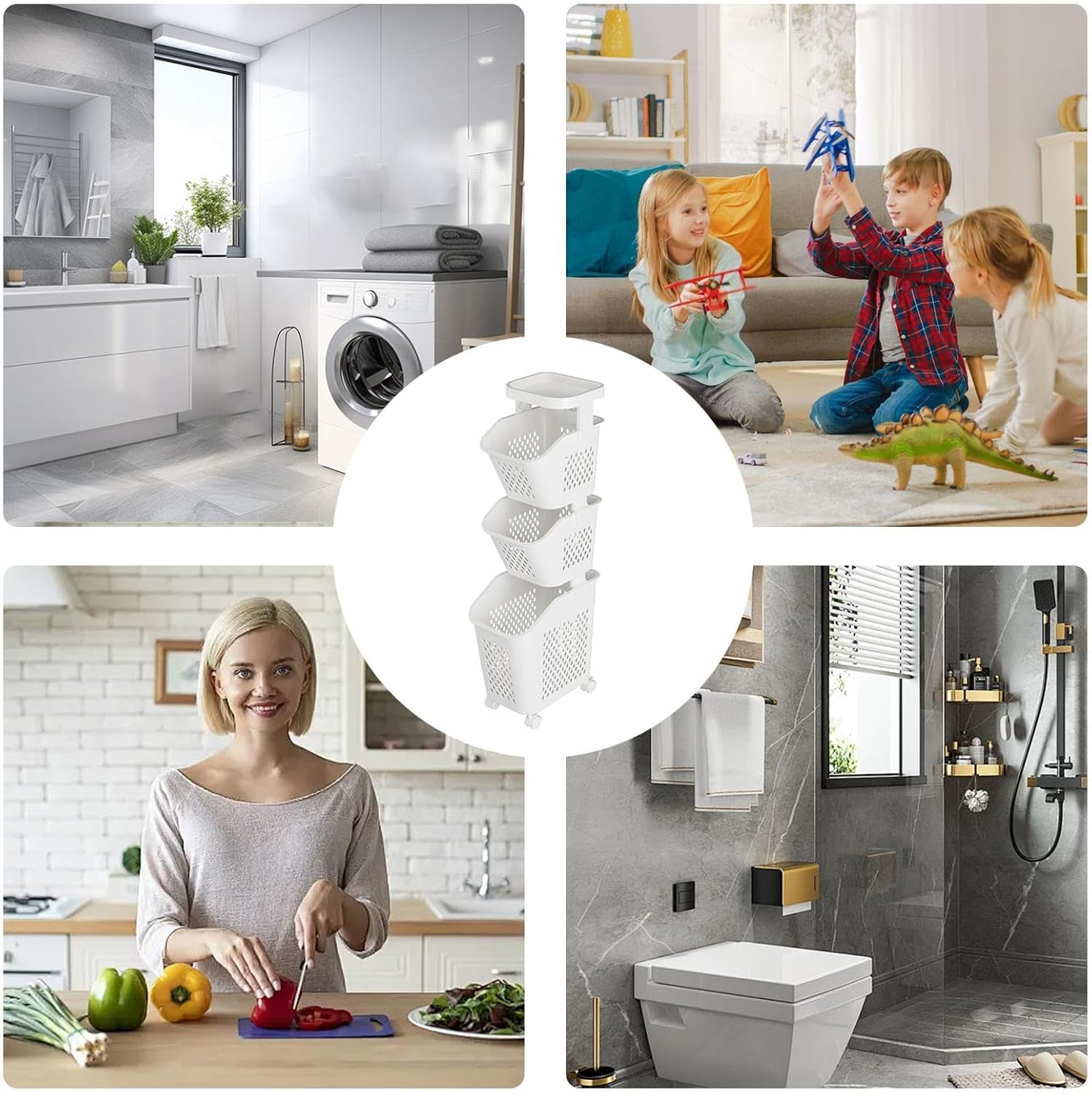 Organizador apilable de ropa con ruedas vista adicional – Mil Ideas