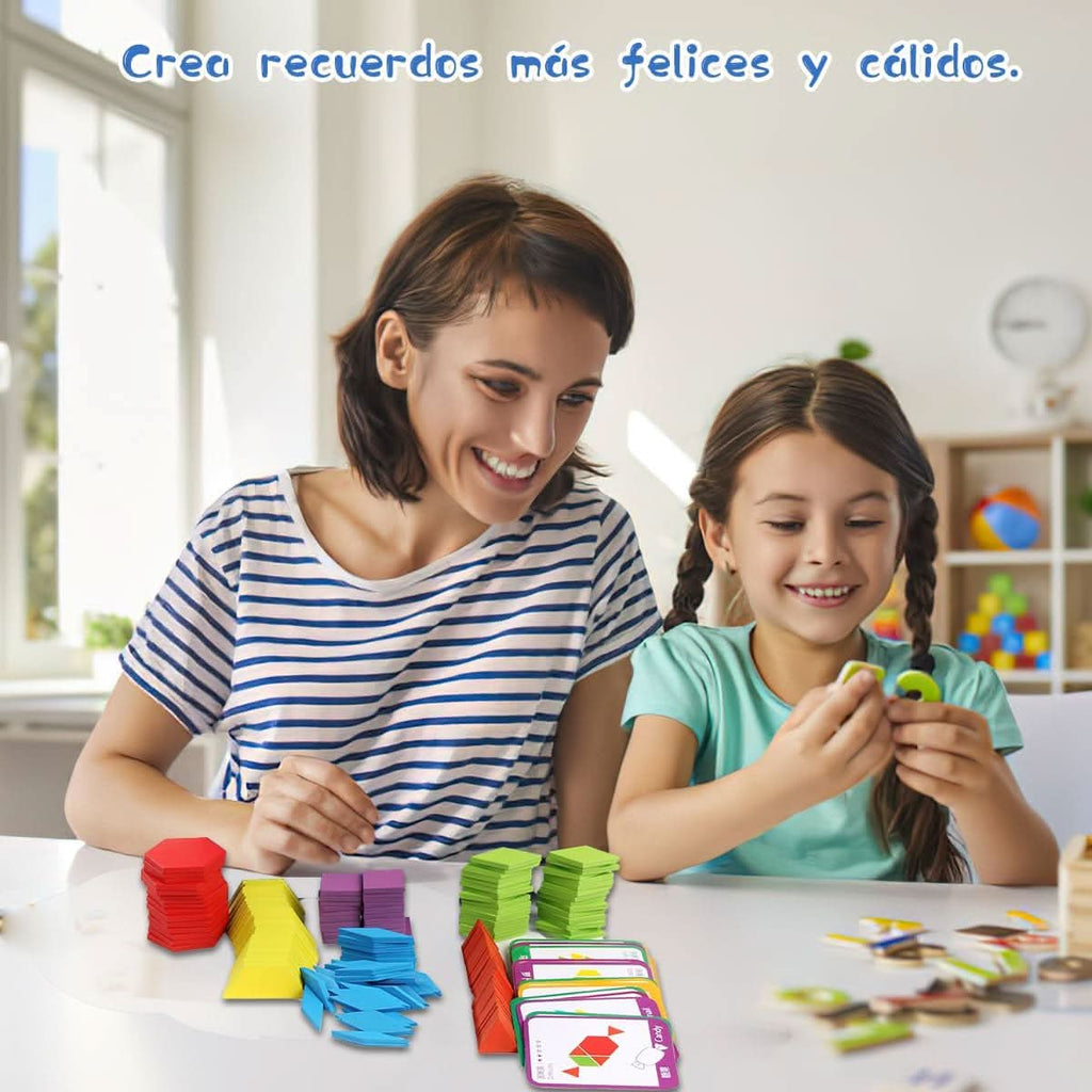 Juego Tangram de Patrones 155 Piezas detalle – Mil Ideas