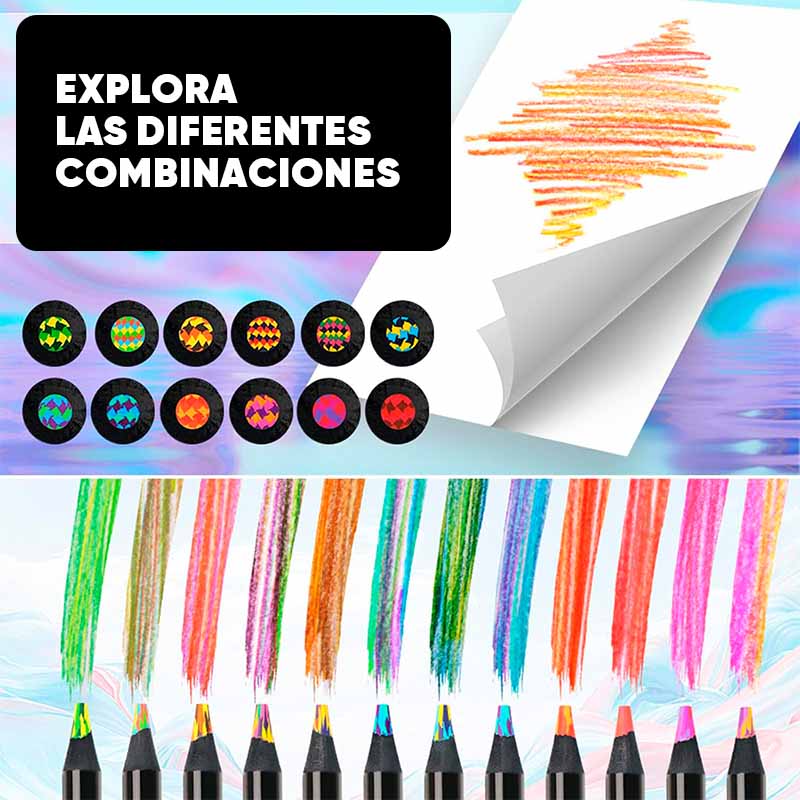 Set 12 lápices Gradients vista adicional estuche – Mil Ideas
